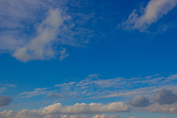 Beautiful photo of clouds in the blue sky, A flock of little clouds