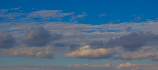 Beautiful photo of clouds in the blue sky, A flock of little clouds