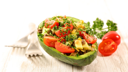 avocado salad with tomato and herbs