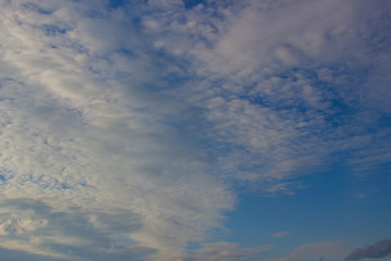 Beautiful photo of clouds in the blue sky, A flock of little clouds