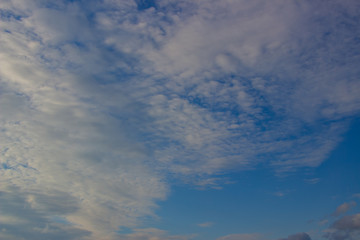 Beautiful photo of clouds in the blue sky, A flock of little clouds