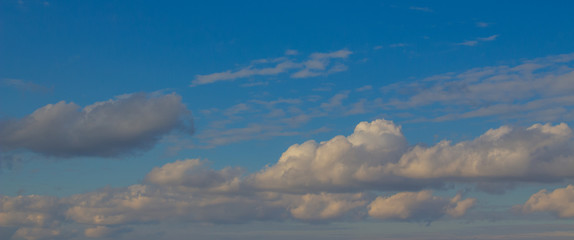 Beautiful photo of clouds in the blue sky, A flock of little clouds