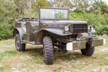 Fototapeta premium American military vehicle Dodge WC 57 command used in World War II 