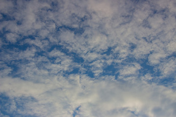 Beautiful photo of clouds in the blue sky, A flock of little clouds