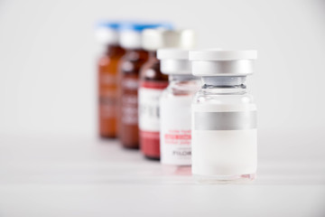 Botox medicine bottle on a white background