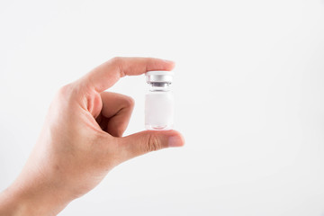 Botox medicine bottle on a white background