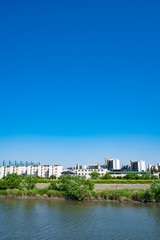 Naklejka premium 東淀川 都市風景