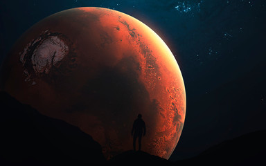 Mars exploration, Planet of the Solar system. InSight mission. Elements of this image furnished by...
