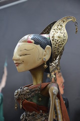 The  Traditional Javanese puppets in Indonesia