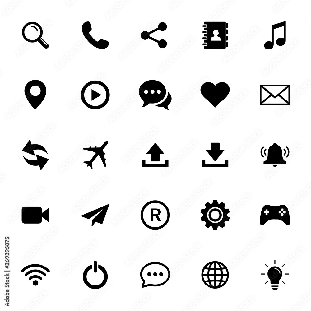 Poster web icon set. set of web icon symbol vector