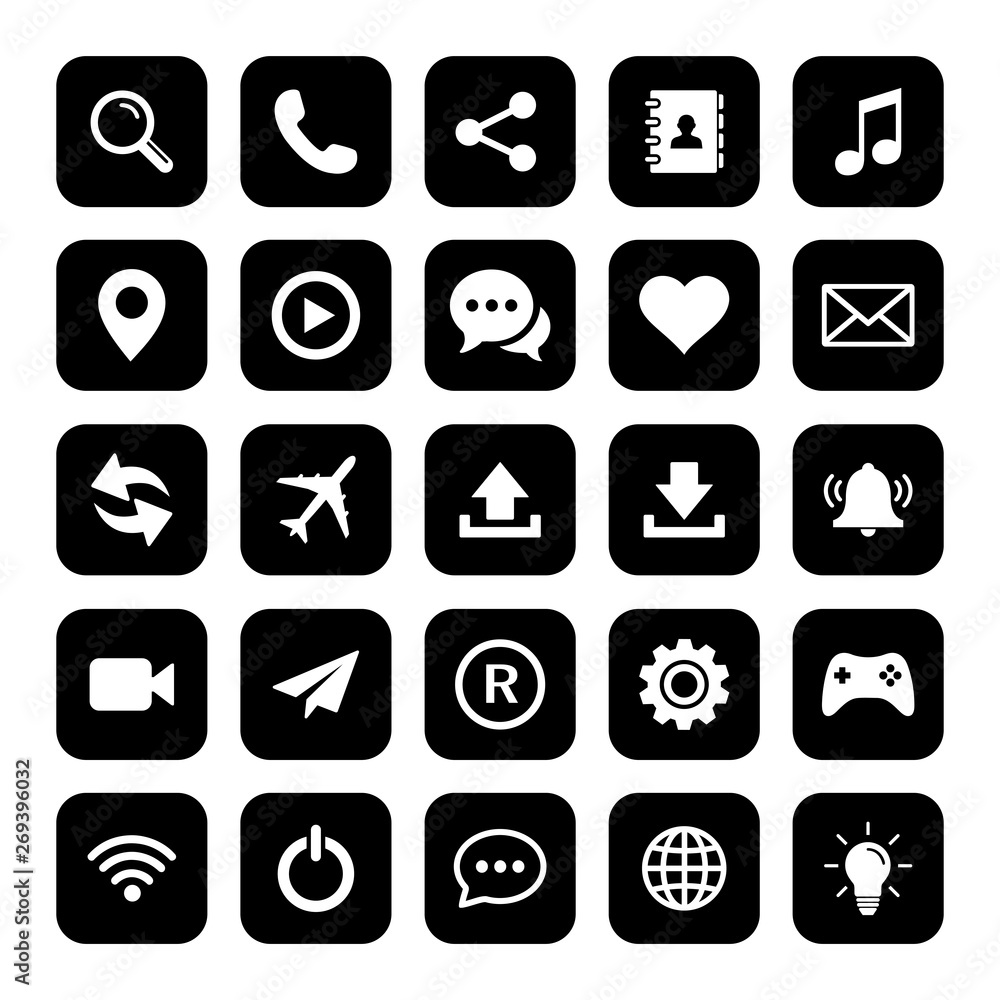 Poster web icon set. set of web icon symbol vector