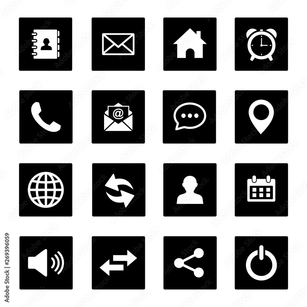 Poster web icon set. set of web icon symbol vector