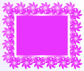 "Pink rectangle text frame with pink flowers around."