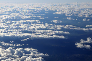 aerial view of clouds in the sky