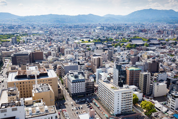 Aerial View over Kyoto Japan