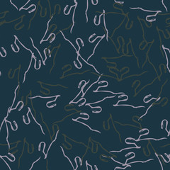 Urban UFO camouflage of various shades of blue, green and violet colors