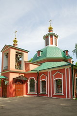 Fototapeta na wymiar Trinity Church in Vorontsovo Park in Moscow, Russia