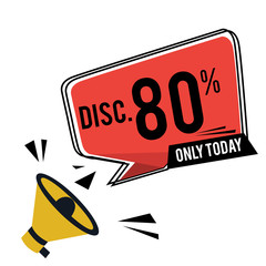 Sale Discount Label, Big Sale Only To Day, 70%, 90%, 80%, off Vector Template Design Illustration