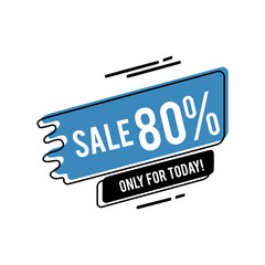 Sale Discount Label, Big Sale Only To Day, Limited Stock 70%, 50%, 80%, off Vector Template Design Illustration