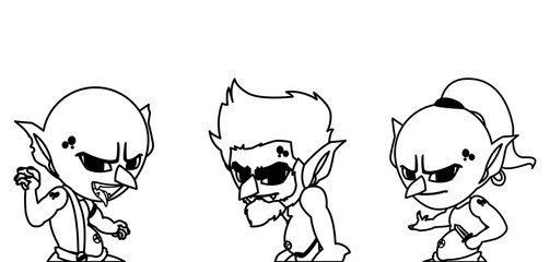 ugly trolls and caveman gnome magic characters