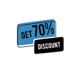 Diiscount Label, Special Discount, 70% 50% 80% off Vector Template Design Illustration