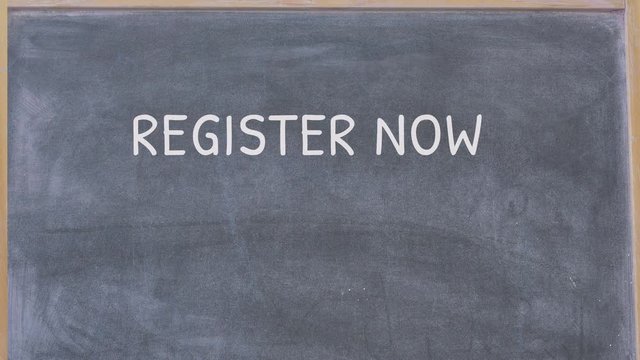 Register now concept animated handwrite