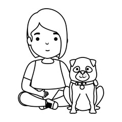 cute little girl with puppy