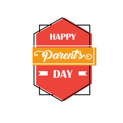 Happy Parents Day Greeting Card Vintage Vector Template Design Background Illustration