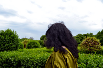 black hair woman in the labyrinth