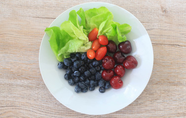 Healthy salad with Blueberries and