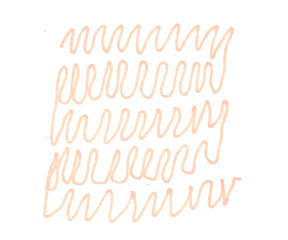 illustration of markers orange wavy line on white background