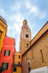 Fototapeta premium Traditional cozy street in city San Remo, Italy