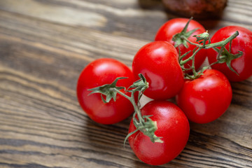 Cherry Tomatoes On Wood Surface