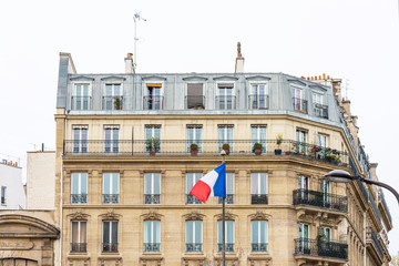 Naklejka premium French flag and EU Community Flag