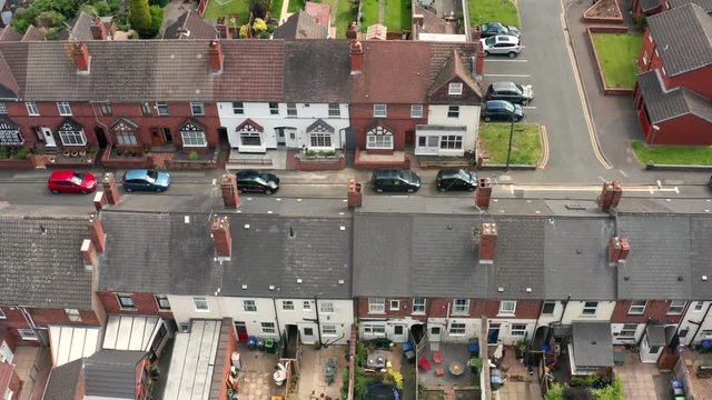 England aerial view of street of old houses