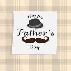 Faterh day poster with a hat and moustache - Vector