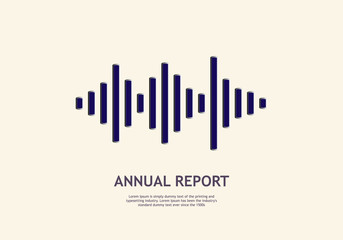 Music wave player logo. Colorful equalizer element