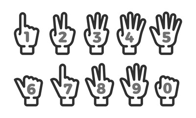finger counting icon set