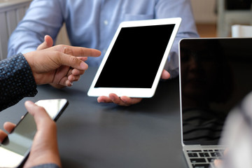 people using mobile smart phone tablet computer