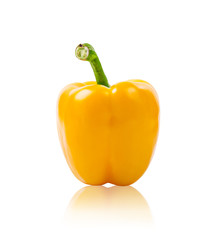 sweet yellow pepper isolated on white background.