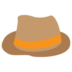 Isolated traditional vintage hat with ribbon - Vector