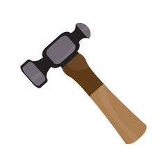 Isolated hand hammer image. Constuction tool - Vector