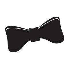 Isolated elegant black bow tie image - Vector