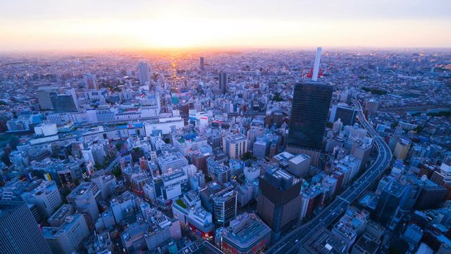 東京風景　タイムラプス　長時間撮影　沈む太陽　躍動する大都会　2019　
