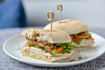 sandwich with ham and cheese
