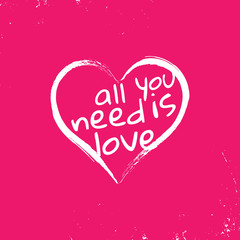 Vector Heart shape frame with brush painting