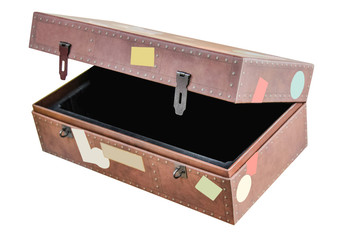 Box paper vintage brown suitcase