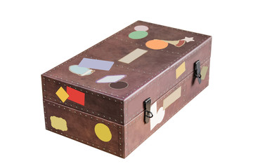 Box paper vintage brown suitcase