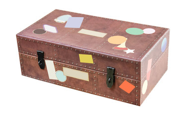 Box paper vintage brown suitcase