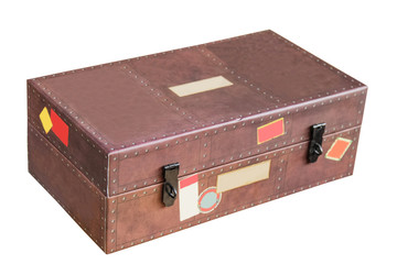 Box paper vintage brown suitcase